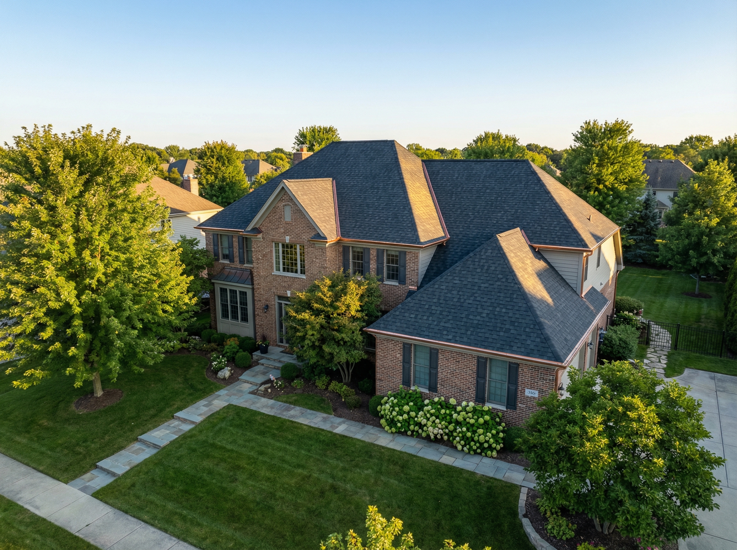 Newly replaced Michigan roof after repair or replacement work